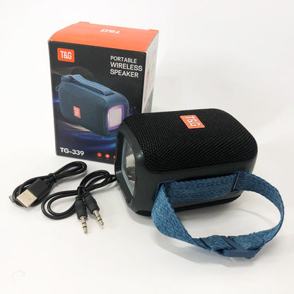 Портативная Bluetooth колонка TG339 5W с RGB подсветкой, Аккумуляторная колонка для музыки. Цвет: черный