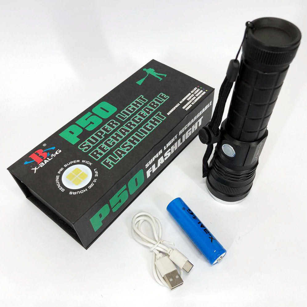 Фонарик ручной тактический Bailong BL-P03-P50, водонепроницаемый фонарик, ручной фонарик led