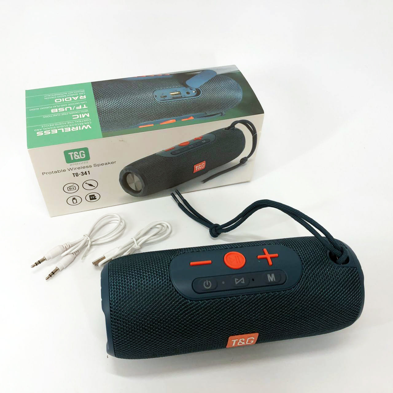 Портативная Bluetooth колонка TG341 со шнурком, Беспроводная колонка портативная мощная. Цвет: синий