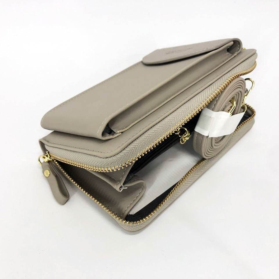 Кошелек-клатч из эко-кожи Baellerry Forever N8591, практичный маленький женский кошелек. Цвет: серый