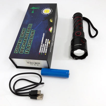 Фонарь ручной аккумуляторный XQ-S59-GT, Фонарь ручной мощный, Карманный фонарь с usb зарядкой