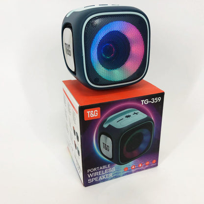Портативная Bluetooth колонка TG359 7W с RGB подсветкой, аккумуляторная колонка для музыки. Цвет: синий