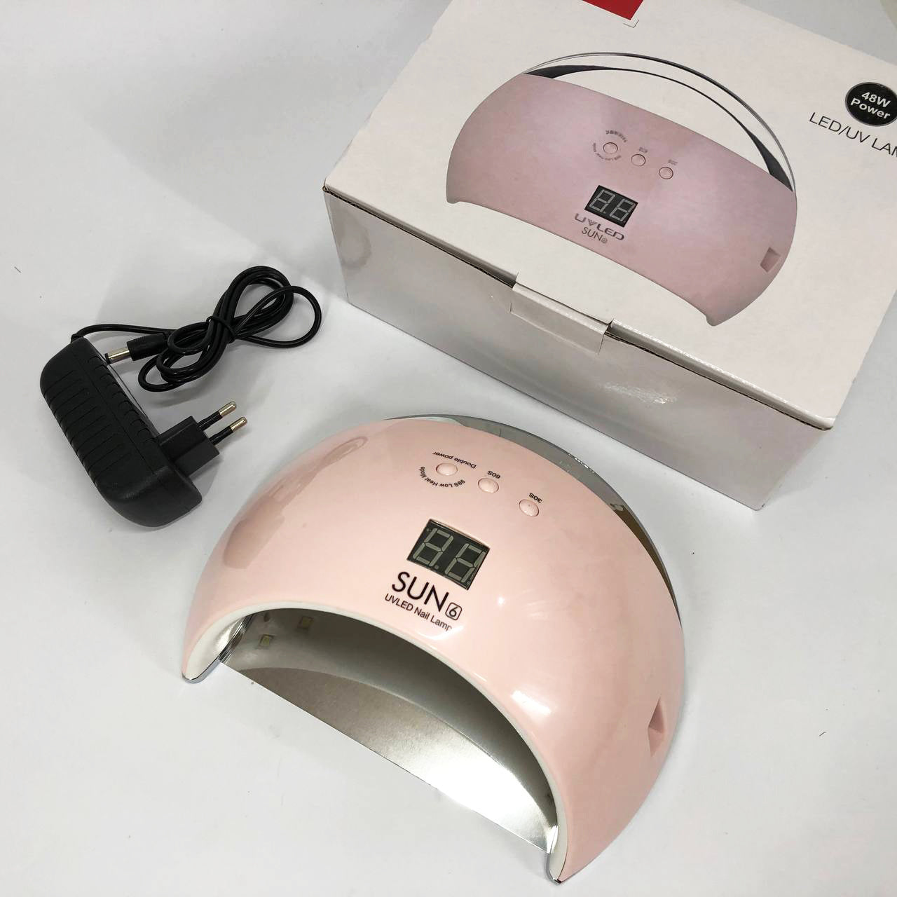 Ультрафиолетовая лампа для Маникюра UV LAMP Sun 6, Светодиодная сушилка для гель лака. Цвет: розовый