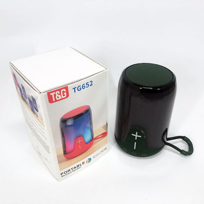 Портативная колонка TG652 5W с RGB подсветкой и ремешком, колонка с аккумулятором блютуз. Цвет: зеленый