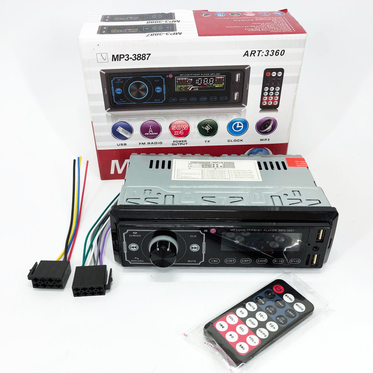 Автомагнитола MP3 3887 ISO 1DIN сенсорный дисплей LED/LCD, Автомобильная магнитола 1din штатная