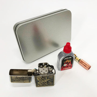 Зажигалка бензиновая в подарочной коробке N12, подарочные прикольные зажигалки, подарок зажигалка парню
