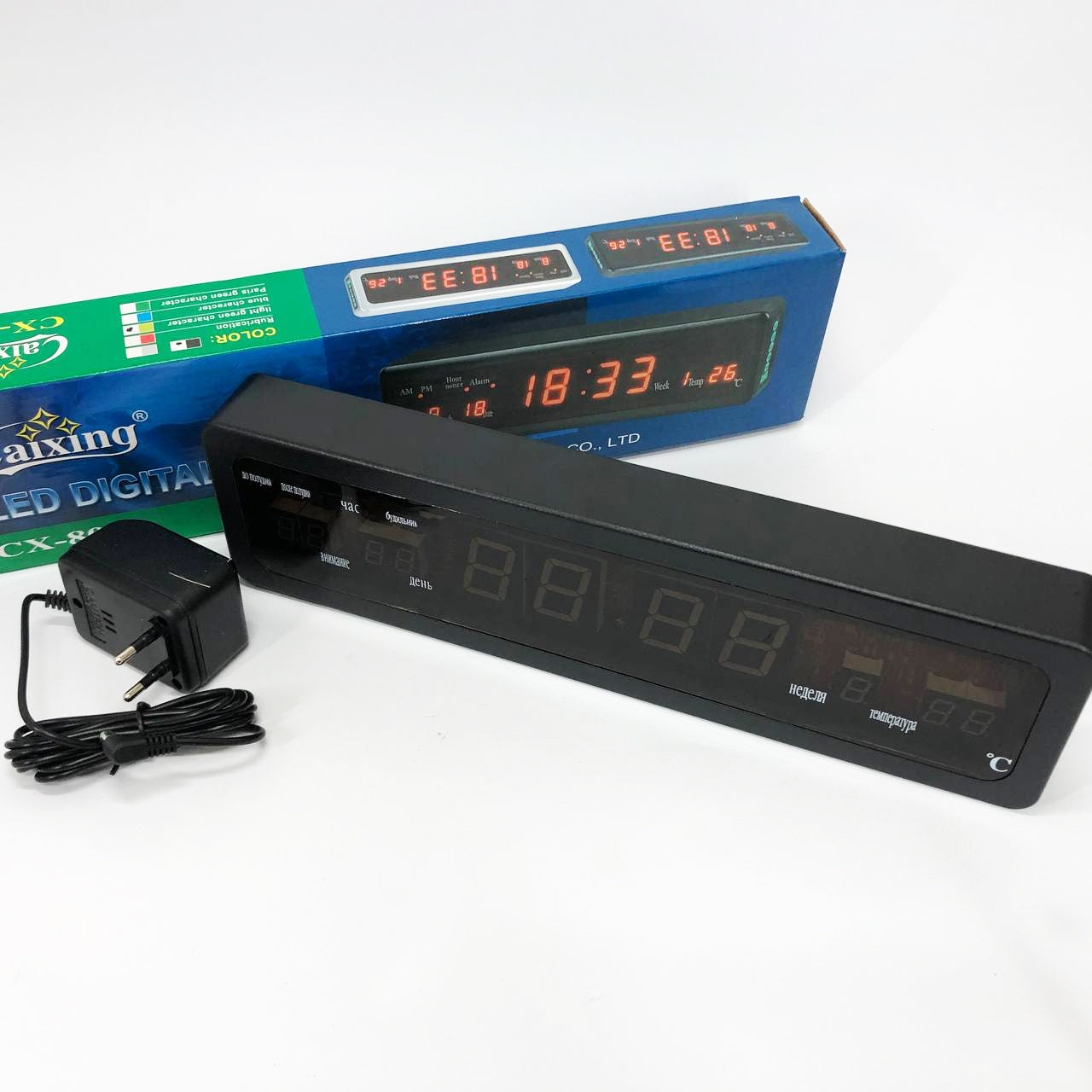 Электронные часы Caixing СХ-808, Цифровые настольные часы квадратные, LED Лед часы настольные