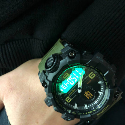Часы наручные мужские SKMEI 6851/1586AG, Военные мужские наручные часы зеленые, Часы спортивные