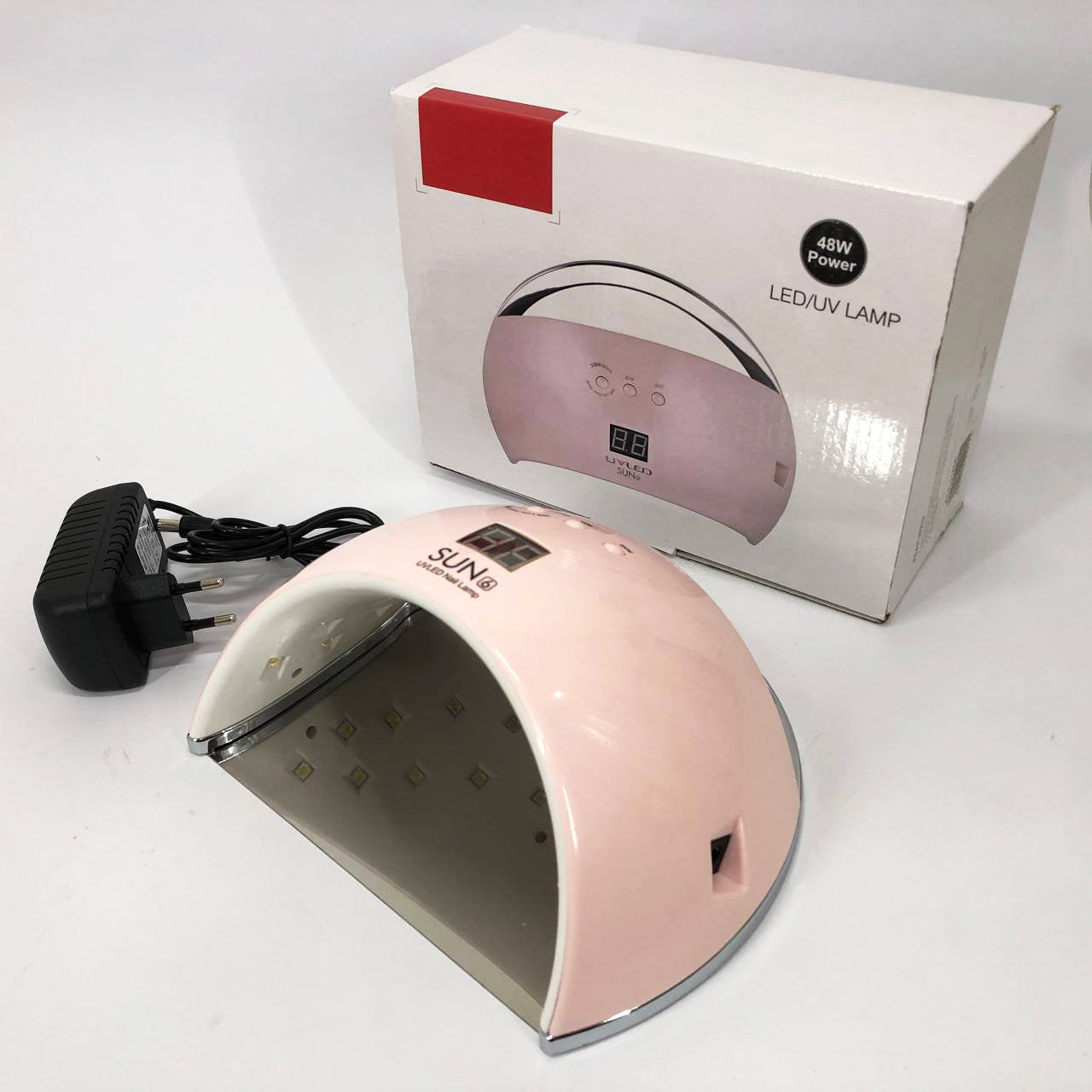 Ультрафиолетовая лампа для Маникюра UV LAMP Sun 6, Светодиодная сушилка для гель лака. Цвет: розовый