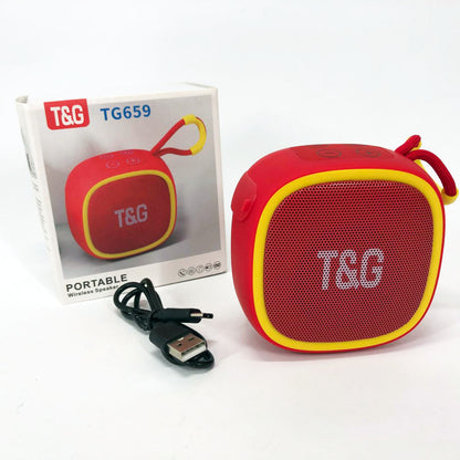 Портативная Bluetooth-колонка TG659 с ремешком, Громкая блютуз колонка для вечеринки. Цвет: красный
