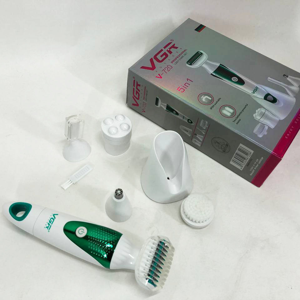 Набор VGR V-720 5 в 1 для ухода, триммер для носа, бровей, тела, устройство для чистки лица, массажер
