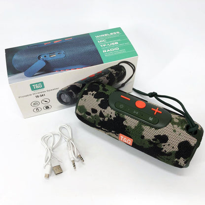 Портативная Bluetooth колонка TG341 со шнурком, аккумуляторная колонка для музыки. Цвет: камуфляж