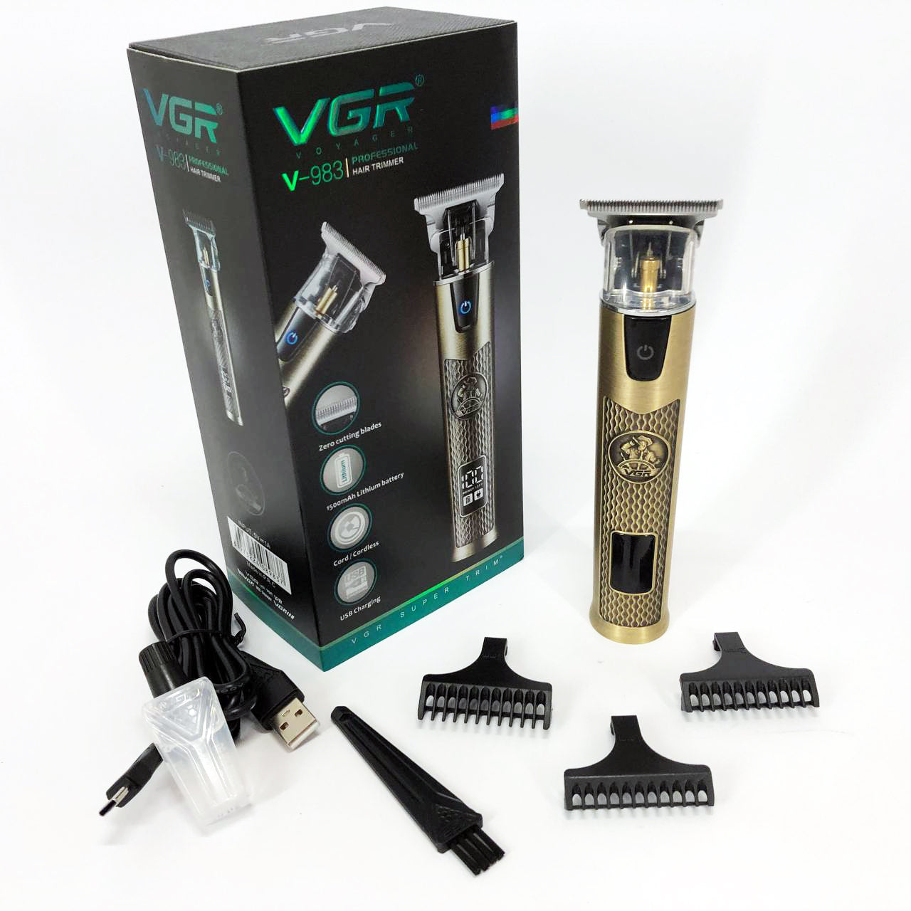 Машинка для стрижки волос VGR V-983, Беспроводная электробритва, Электромашинка для волос