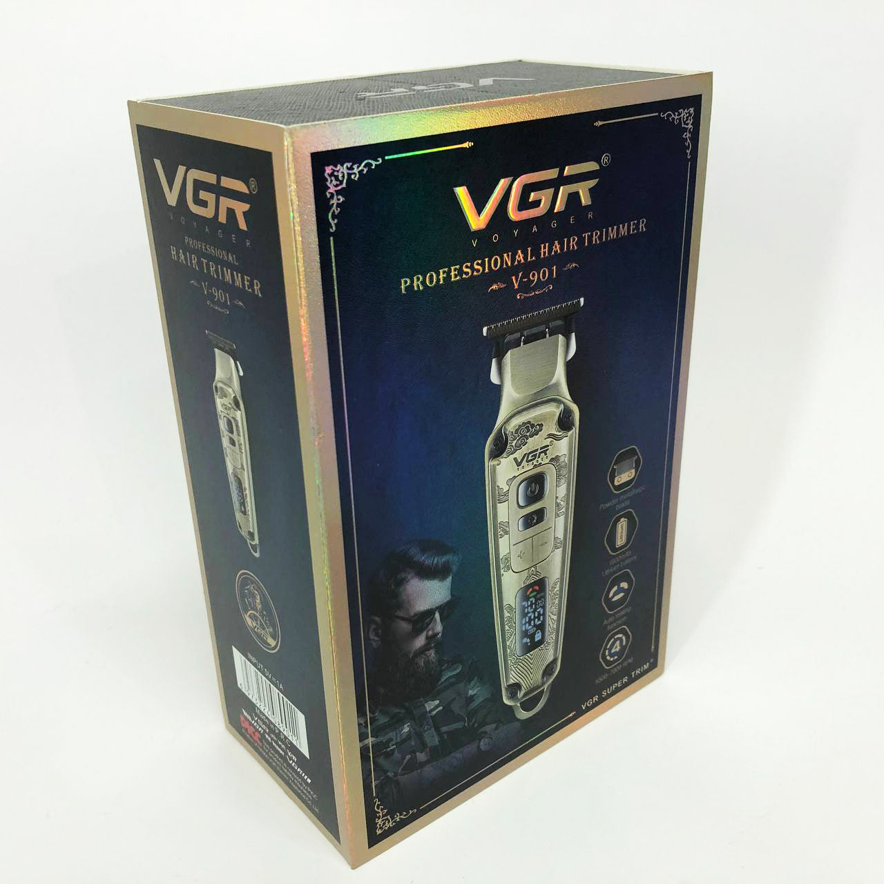 Профессиональная машинка для стрижки волос триммер VGR V-901 с насадками, профессиональная электробритва