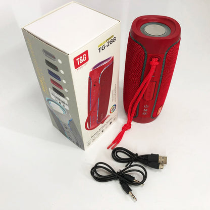 Портативная Bluetooth колонка с LED подсветкой TG288, громкая колонка для вечеринки. Цвет: красный