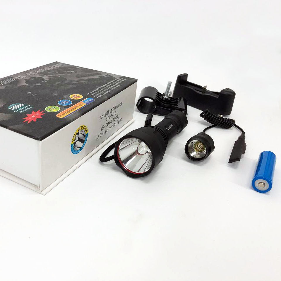 Тактический подствольный фонарь для охоты Bailong BL-QC8 XPE, сильный фонарик, фонарь ручной тактический