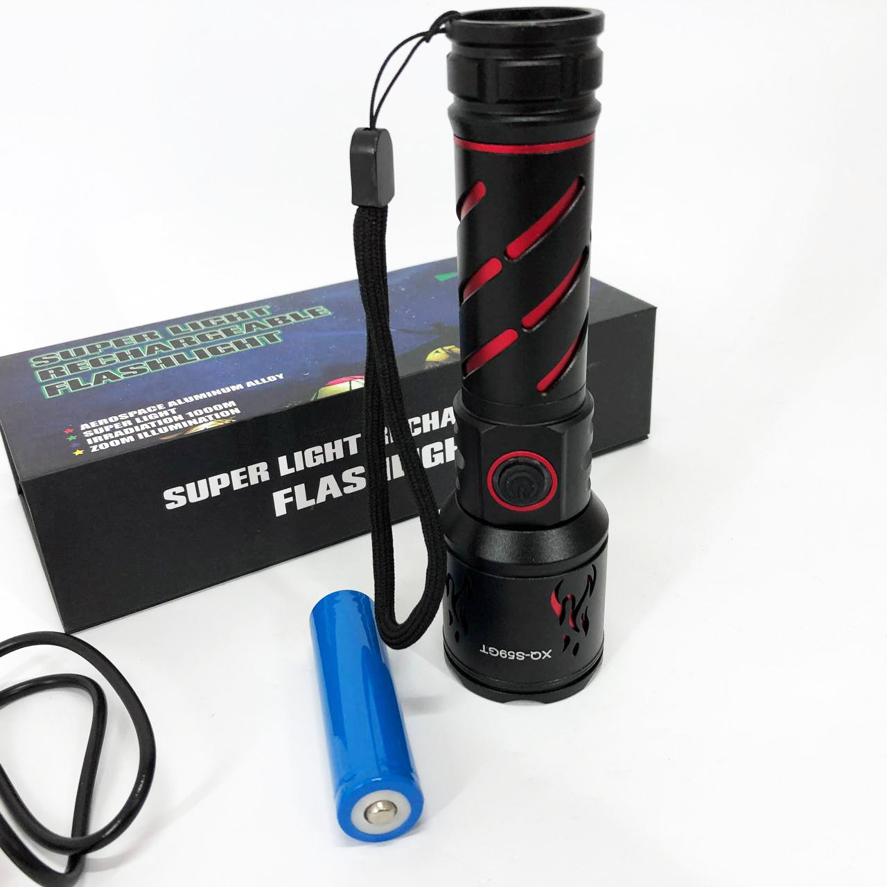 Фонарь ручной аккумуляторный XQ-S59-GT, Фонарь ручной мощный, Карманный фонарь с usb зарядкой