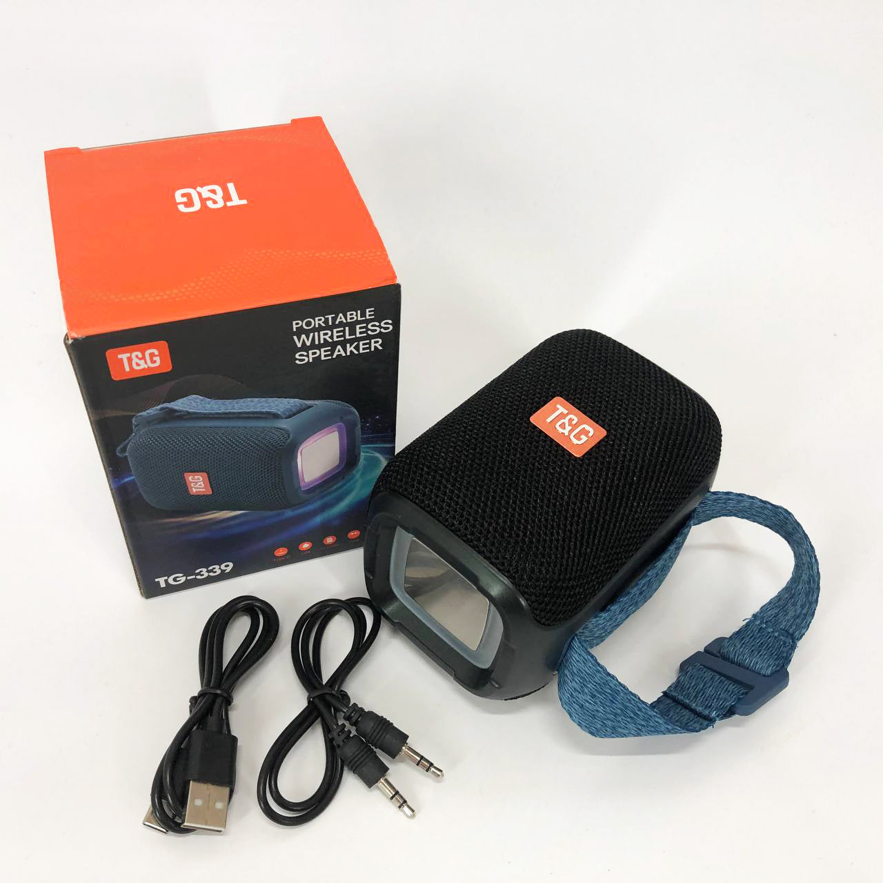 Портативная Bluetooth колонка TG339 5W с RGB подсветкой, Аккумуляторная колонка для музыки. Цвет: черный