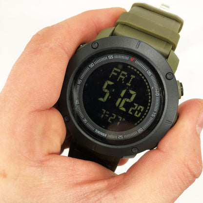 Часы наручные мужские SKMEI 2095AG, часы тактические противоударные, армейские часы. Цвет: зеленый