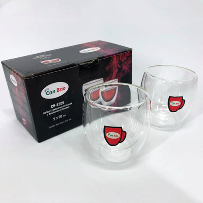 Набір склянок з подвійним дном Con Brio CB-8309-2 90 мл 2 шт. скляні чашки з подвійним дном.