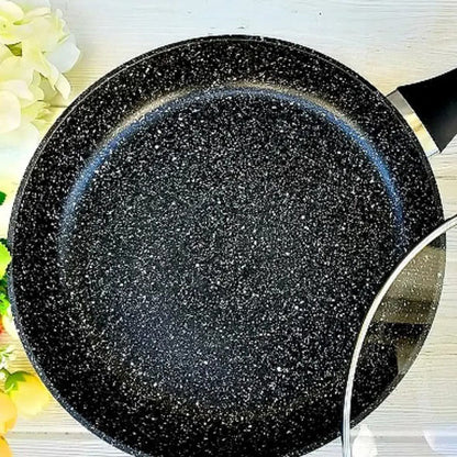 Сковорода UNIQUE UN-5151 антипригарное гранитное покрытие 18 см темный мрамор