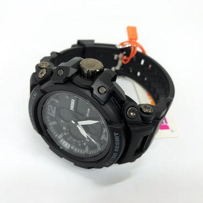 Часы наручные мужские SKMEI 1343BK BLACK, часы тактические противоударные. Цвет: черный