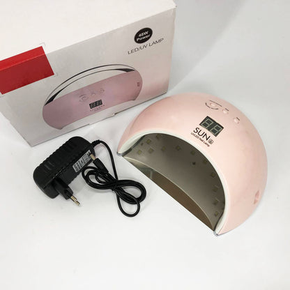 Ультрафиолетовая лампа для Маникюра UV LAMP Sun 6, Светодиодная сушилка для гель лака. Цвет: розовый