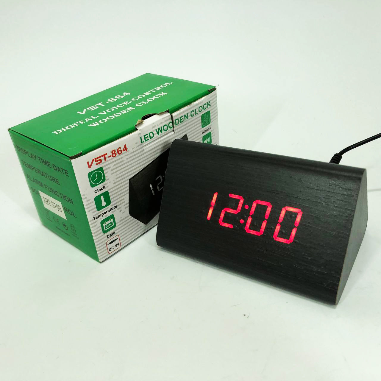 Часы настольные VST-864 с красной подсветкой, Светодиодные настольные дорожные электронные часы