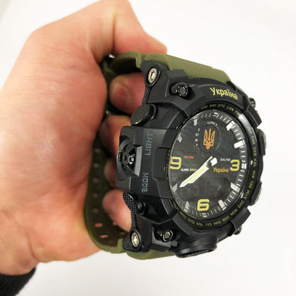 Часы наручные мужские SKMEI 6851/1586AG, Военные мужские наручные часы зеленые, Часы спортивные