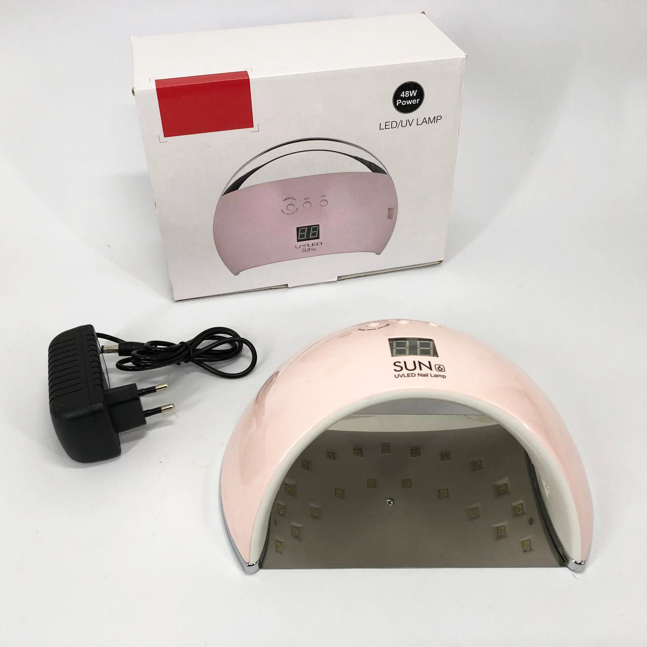 Ультрафиолетовая лампа для Маникюра UV LAMP Sun 6, Светодиодная сушилка для гель лака. Цвет: розовый