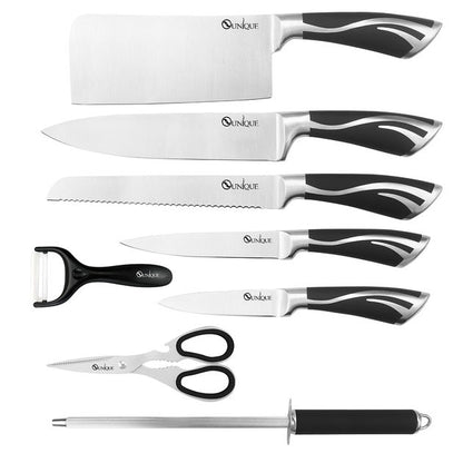 Набор ножей UNIQUE UN-1834 с вращающейся подставкой 9 предметов, Ножи кухонные из нержавеющей стали