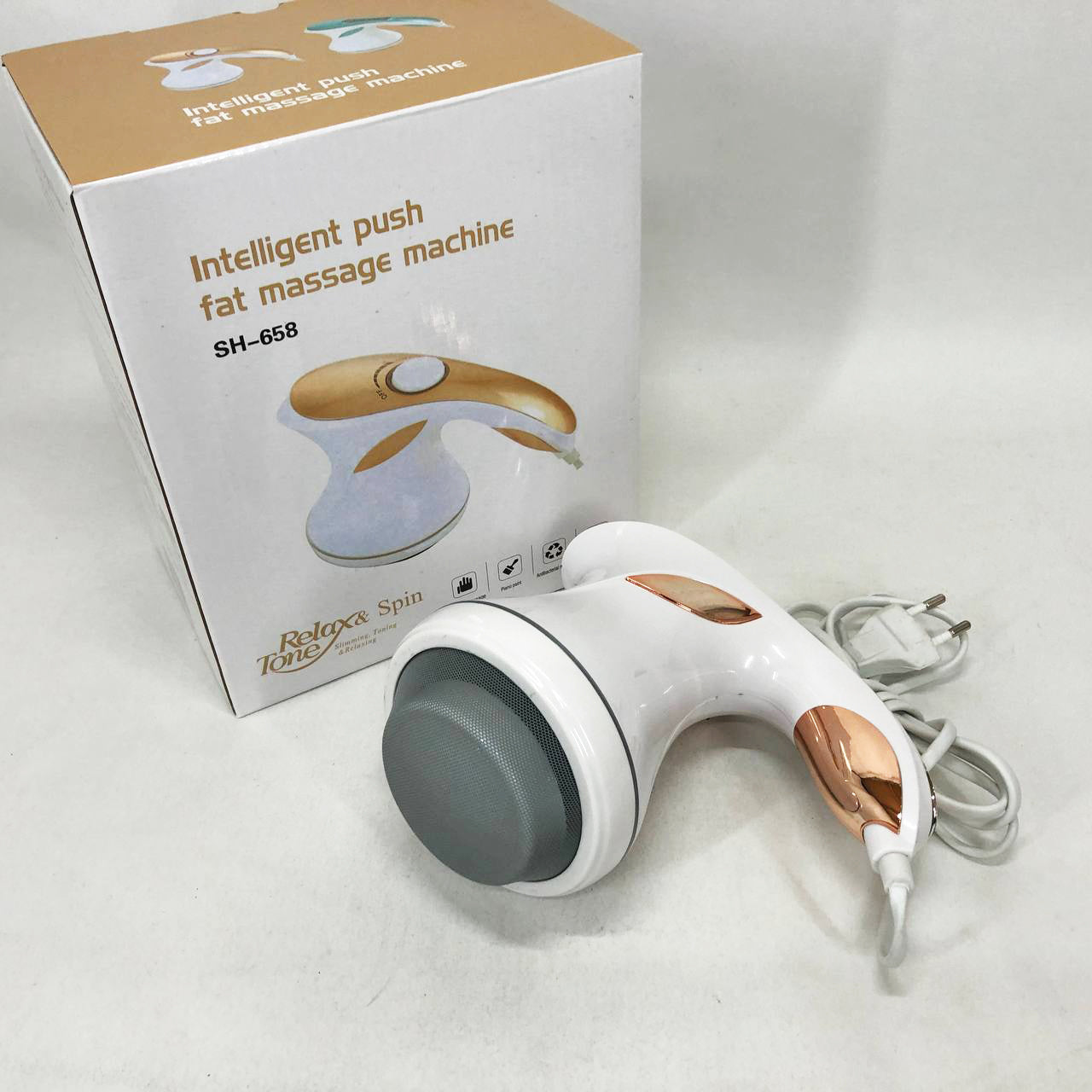 Массажер для тела Relax and Spin Tone SH-658, антицеллюлитный вибро массажер. Цвет: желтый