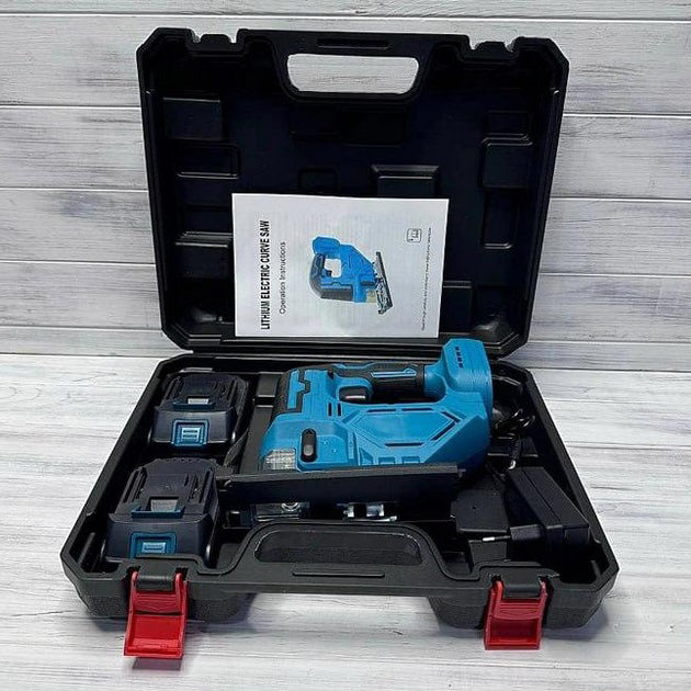 Аккумуляторный бесщеточный лобзик 24V с 2 АКБ в пластиковом кейсе с регулировкой скорости и угла наклона