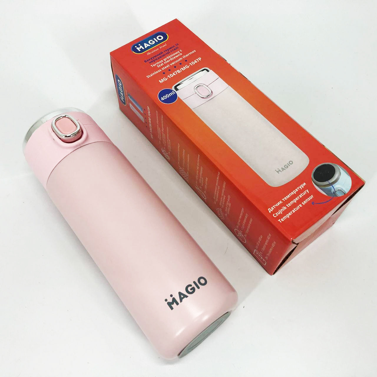 Термос SMART MAGIO MG-1047P вакуумный 400 мл, Термос с индикацией и датчиком температуры, Термос походный