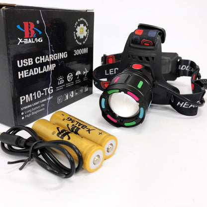 Фонарь налобный аккумуляторный SY-8087-PM10-TG, Фонарик налобный мощный, Налобный прожектор