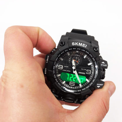 Часы наручные мужские SKMEI 1586BK BLACK, водонепроницаемые мужские часы, часы спортивные. Цвет: черный