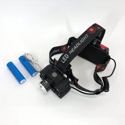 Яркий светодиодный налобный фонарь Bailong Police BL-T78 5 led белый, налобный фонарик с usb зарядкой