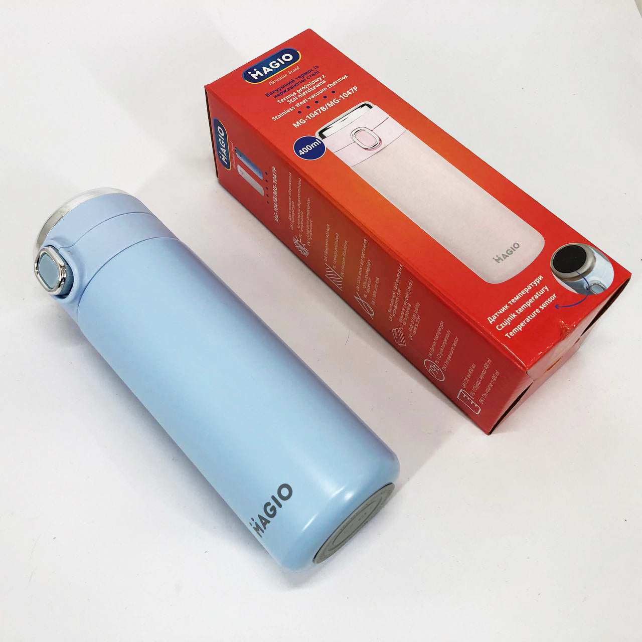 Термос SMART MAGIO MG-1047B вакуумный 400 мл, Умный термос с датчиком температуры, Термос походный