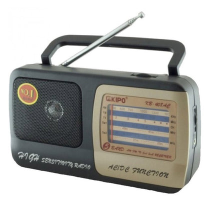 Радиоприёмник KIPO KB-408 AC мощный радио FM c usb питание от батарейки R20 или от сети