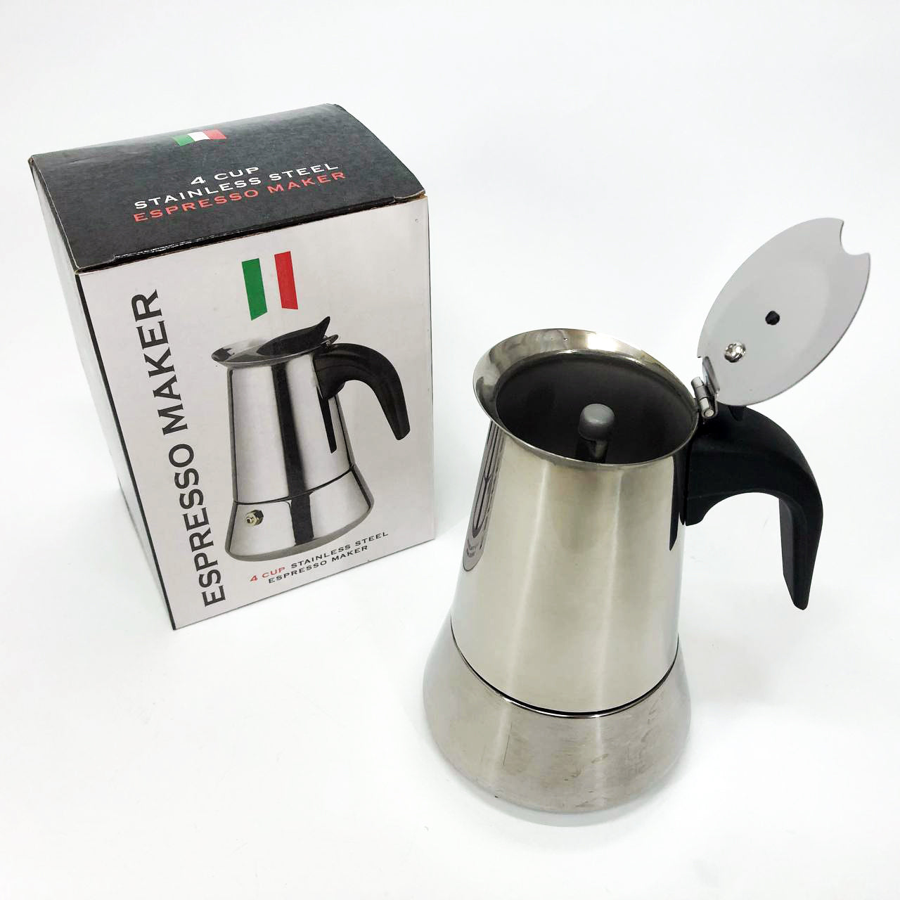 Кофеварка гейзерная из нержавеющей стали UNIQUE UN-1901 180 мл, Гейзер для варки кофе гейзерная кофеварка