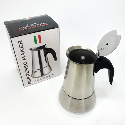 Кофеварка гейзерная из нержавеющей стали UNIQUE UN-1901 180 мл, Гейзер для варки кофе гейзерная кофеварка