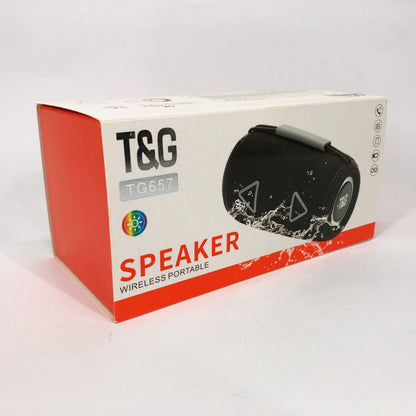 Bluetooth-колонка TG657 с RGB подсветкой 1500 mAh, Беспроводная колонка портативная мощная. Цвет: красный