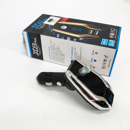 Автомобильный Fm модулятор Bluetooth FM X8 plus, Фм модулятор с флешкой от прикуривателя