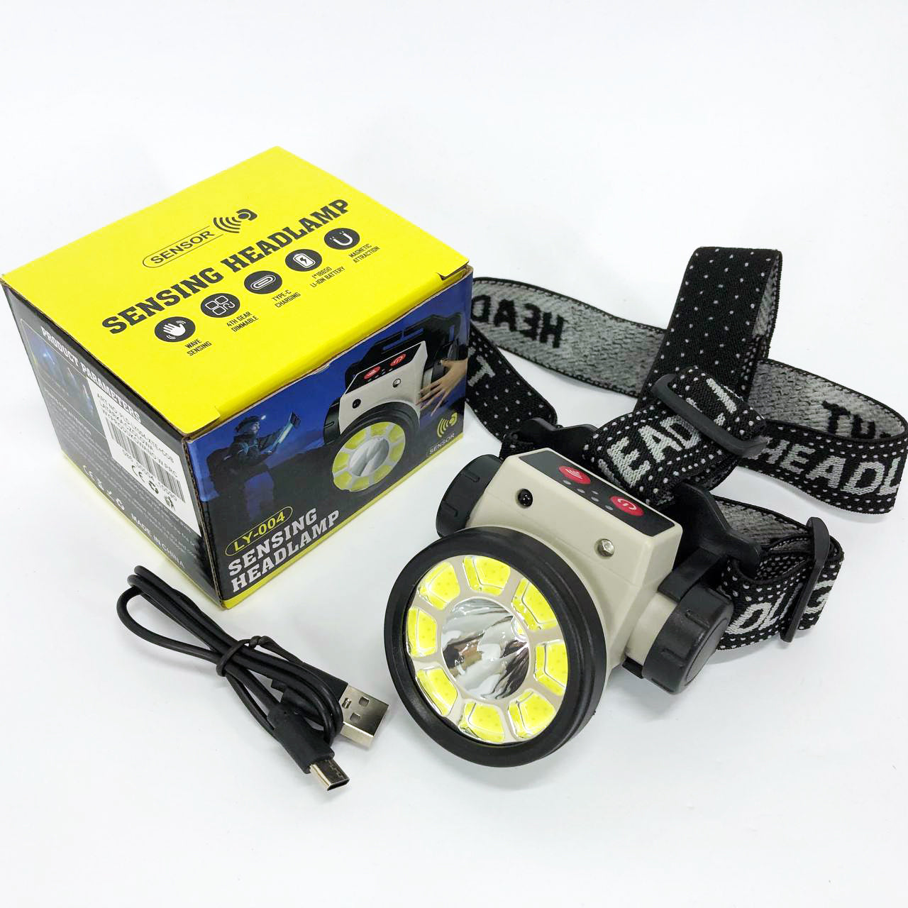 Фонарь налобный PLD-LY004-XPE+COB, фонарик на голову для роботы, мощный фонарик светодиодный на голову