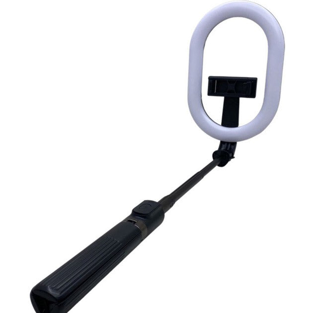 Монопод-штатив для селфи с кольцевой LED лампой Selfie Stick A8 телескопический с пультом и Bluetooth