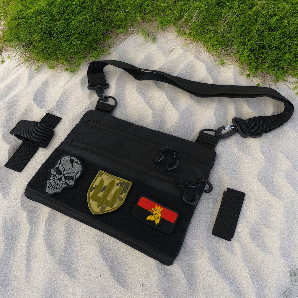 Черная мужская сумка тактическая нагрудная, Тактический универсальный рюкзак, Мужская сумка рюкзак слинг