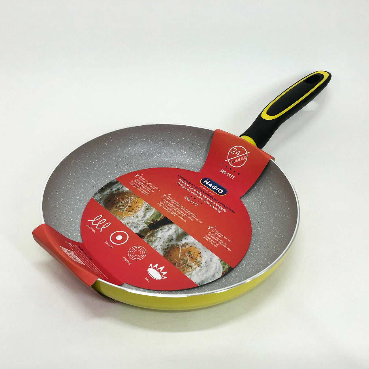 Сковорода Magio MG-1177 с мраморным антипригарным покрытием 24 см, сковорода удобная на кухню
