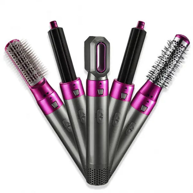 Фен-щетка стайлер 5 в 1 мультистайлер для завивки и укладки волос воздушный с насадками