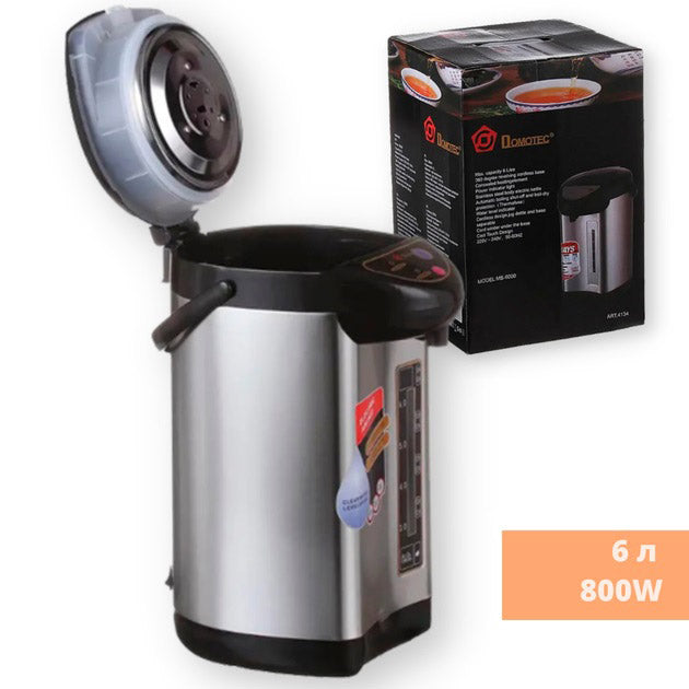 Термопот чайник-термос 6 л Domotec MS-6000, Потужний термопот з теплоізоляцією 3 режими роботи