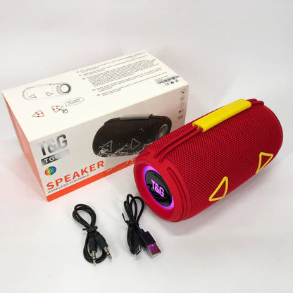 Bluetooth-колонка TG657 с RGB подсветкой 1500 mAh, Беспроводная колонка портативная мощная. Цвет: красный